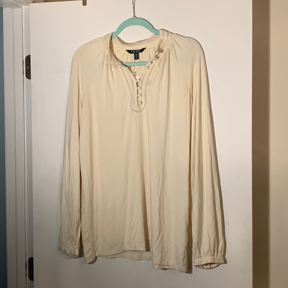New with tags size 2X Ralph Lauren long sleeve shirt in cream